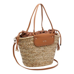 V73 Borsa Shopping Donna Rafia Cuoio/Naturale