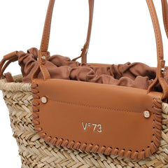 V73 Borsa Shopping Donna Rafia Cuoio/Naturale