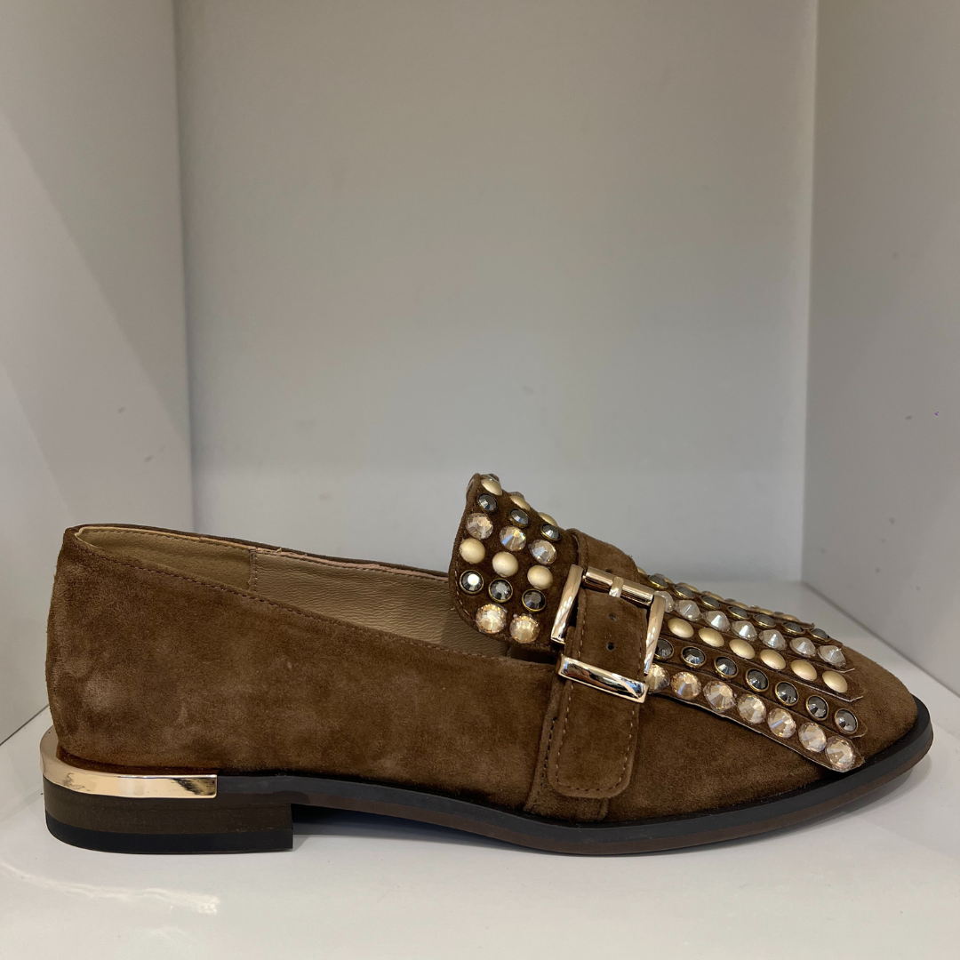 Alma en Pena I250205 Mocassini in Camoscio Donna Brown