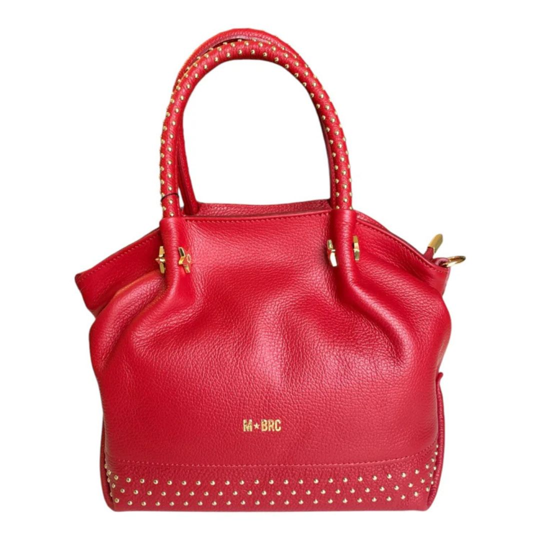 M Brc Borsa in Pelle Chiodo Rossa