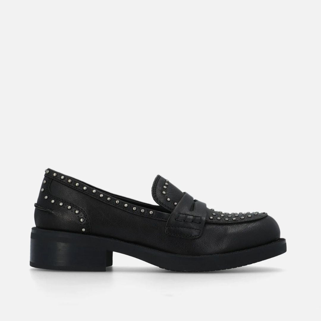 Bruno Premi Mocassino in Pelle con Borchie Nero