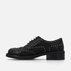 Bruno Premi Stringata in Pelle con Borchie Nera