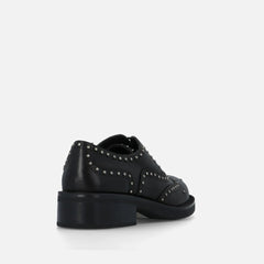 Bruno Premi Stringata in Pelle con Borchie Nera
