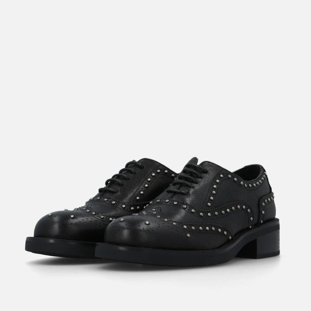 Bruno Premi Stringata in Pelle con Borchie Nera