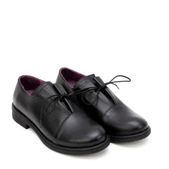 Bueno Stringata in Pelle Nera