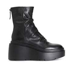 CafèNoir Tronchetto con Pieghe in Nappa Nero