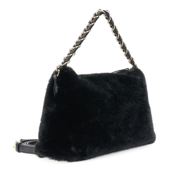 CafèNoir C3NB0906N001TG2 Borsa a Spalla in Pelliccia Sintetica Donna Nero
