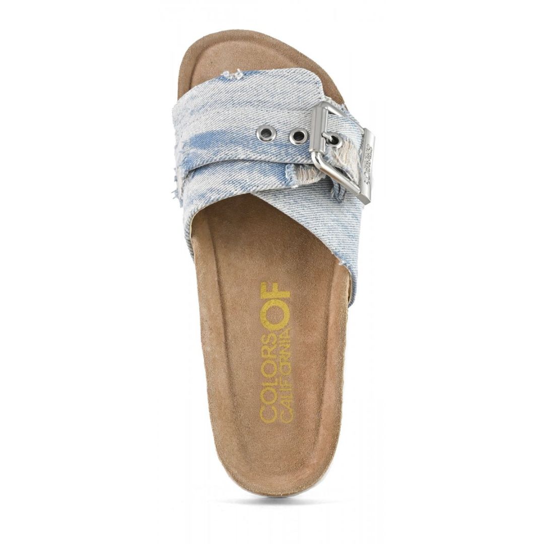Colors of California BIO503 Sandali Monofascia Donna Denim