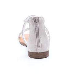 DiciottoPiù Sandalo con Chiusura Cerniera e Strass Argento