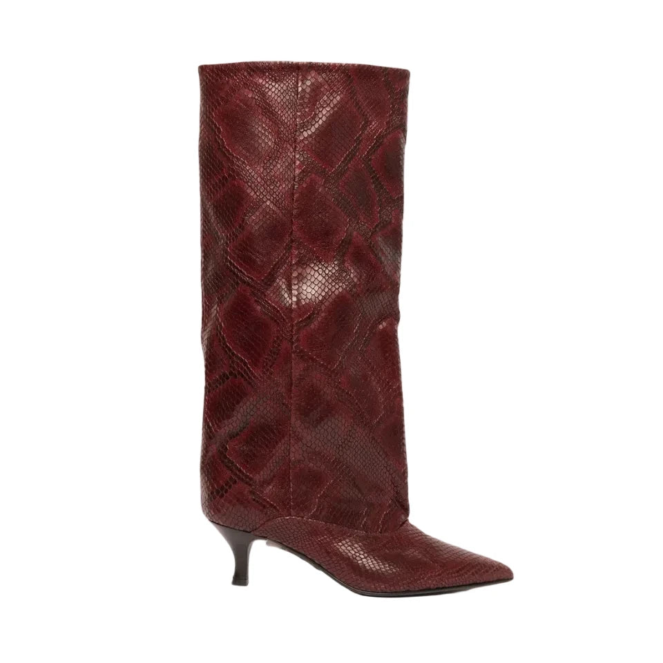 Lady Shoes Stivali Donna Pitone Bordeaux