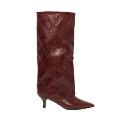 Lady Shoes Stivali Donna Pitone Bordeaux