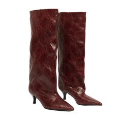 Lady Shoes Stivali Donna Pitone Bordeaux