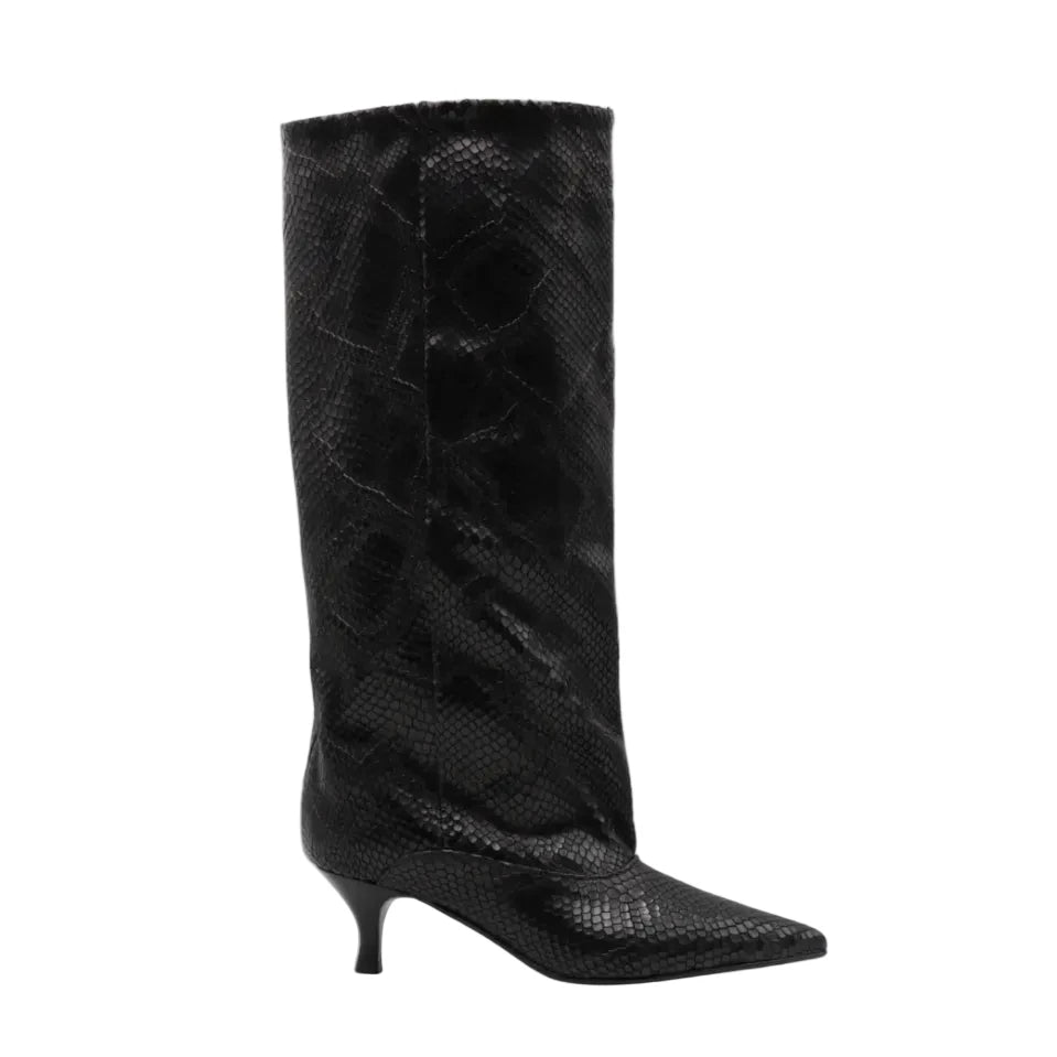 Lady Shoes Stivali Donna Pitone Nero