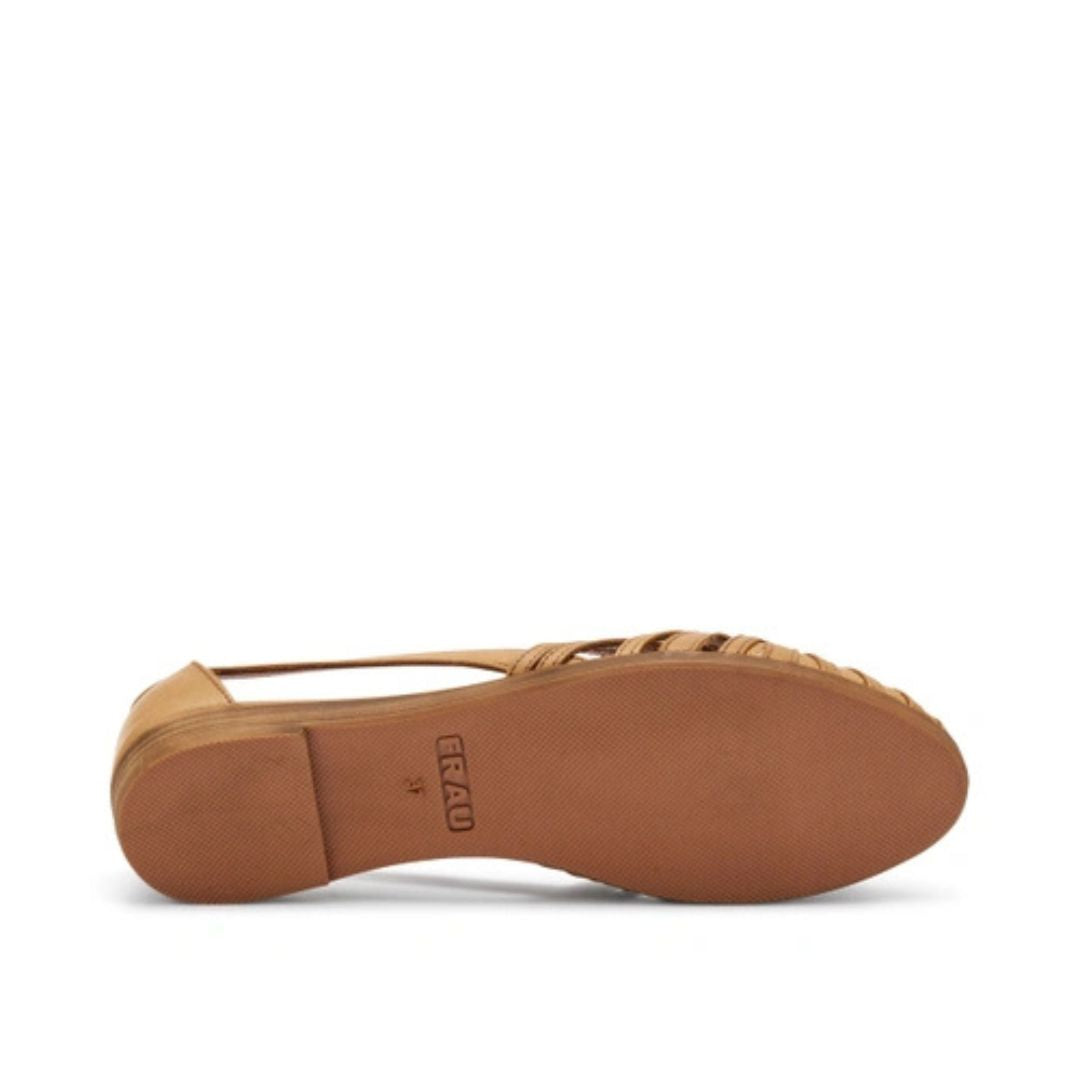 Frau 03P4 Ballerina Ragnetto in Pelle Caramello