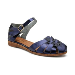 Frau 03V2 Sandalo Ragnetto in Pelle Laminata Navy