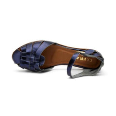 Frau 03V2 Sandalo Ragnetto in Pelle Laminata Navy