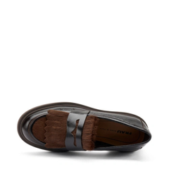 Frau 79Y4 Mocassini Bimateriale con Frangia Donna Testa Di Moro