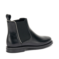 Frau 98Y7 Beatles in Pelle con Borchiette Donna Nero