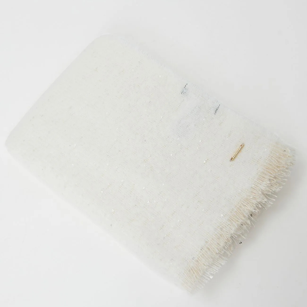 Gaudì V5AI-12614 Sciarpa con Paillettes Donna White