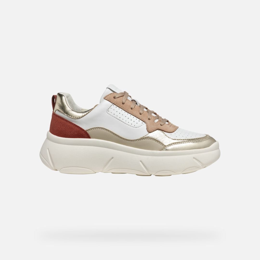 Geox D45NHB Sneakers White/Lt Gold