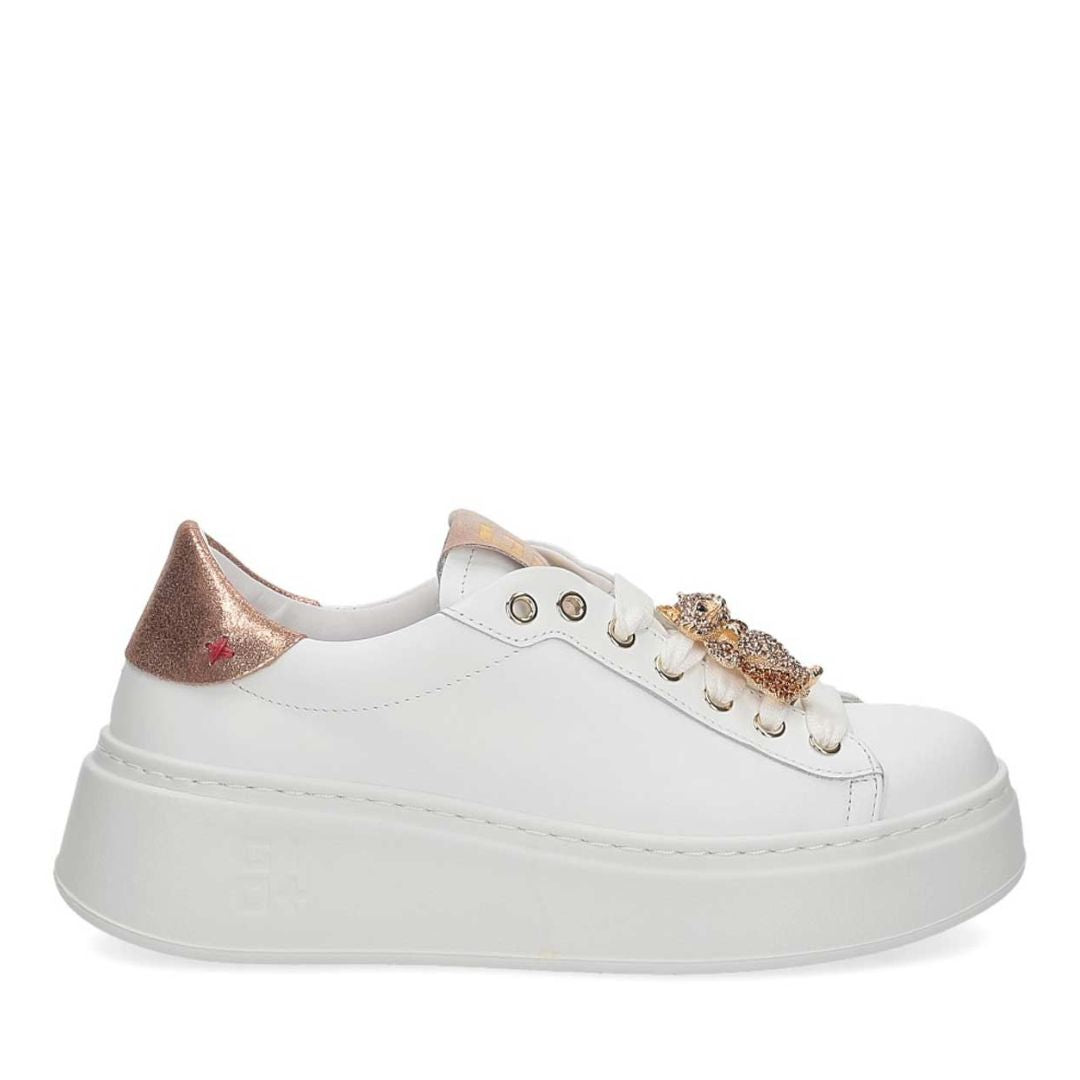 Gio+ Sneakers in Pelle White/Peach