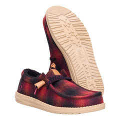 Hey Dude Wally Cozy Plaid 44341 Uomo Red Plaid/Black