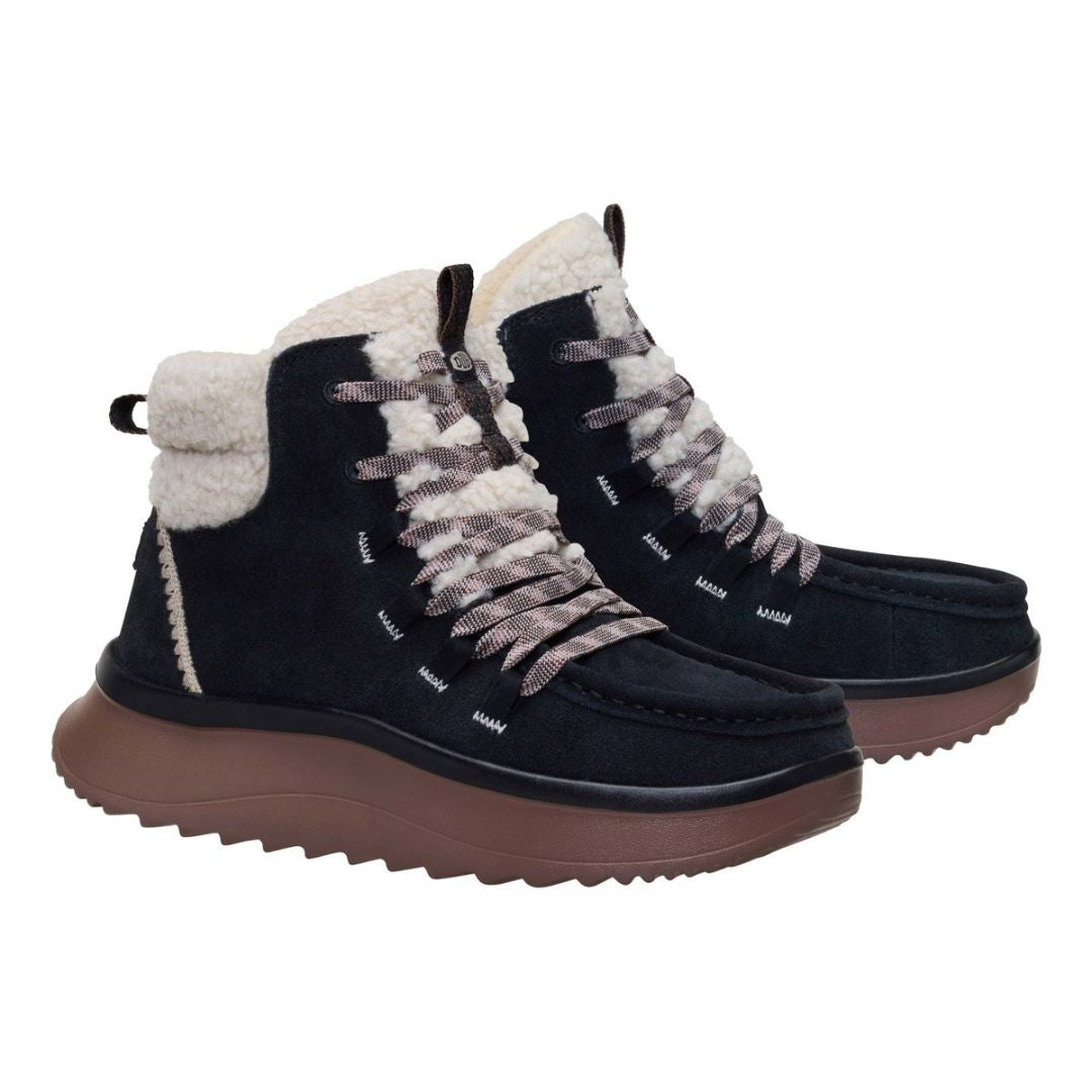 Hey Dude Wendy Peak Apres Suede Cozstit 44367 Donna Black/Tan