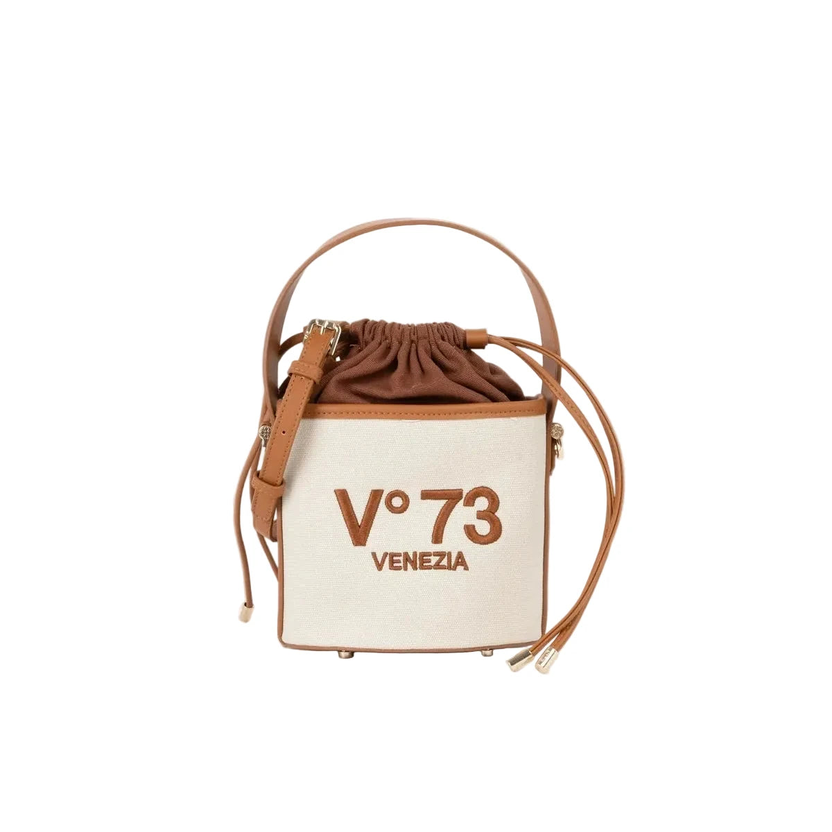 V73 Borsa Secchiello Donna Off White/Cuoio