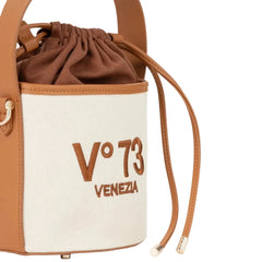 V73 Borsa Secchiello Donna Off White/Cuoio