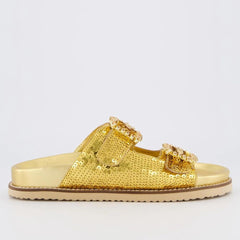 Inuovo Ciabbatta con Paillettes Gold