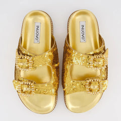 Inuovo Ciabbatta con Paillettes Gold