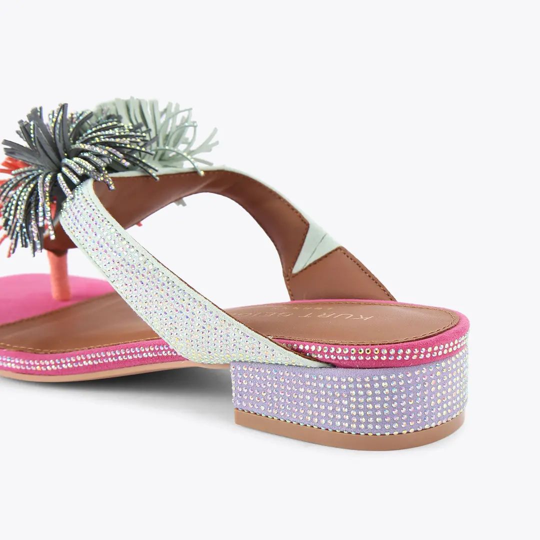 Kurt Geiger Sandalo con Pompon Multicolor