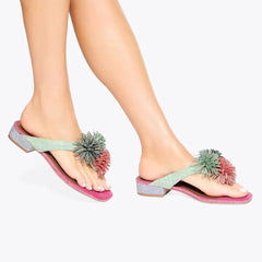 Kurt Geiger Sandalo con Pompon Multicolor