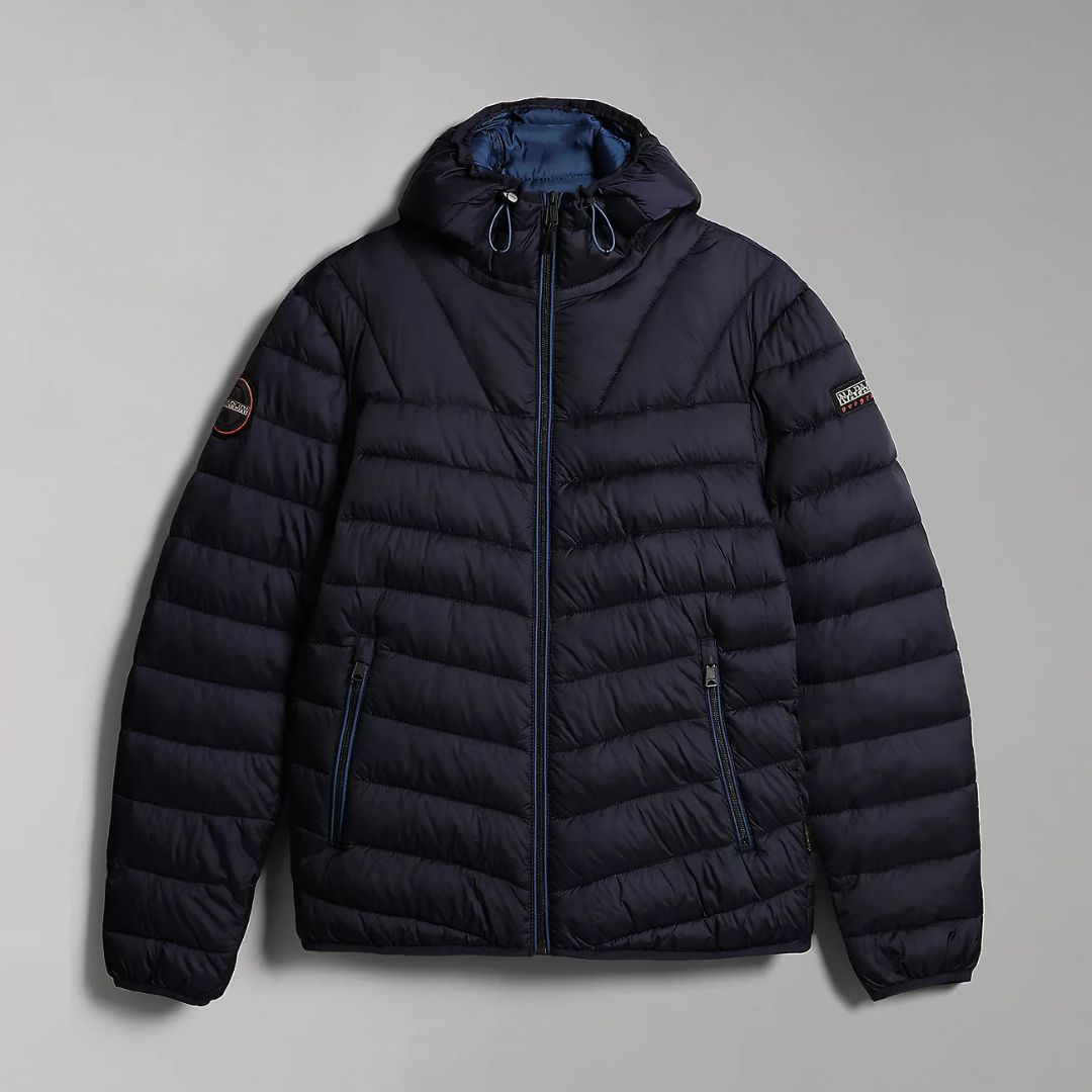 Napapijri Piumino con Cappuccio Aerons Blu Marine