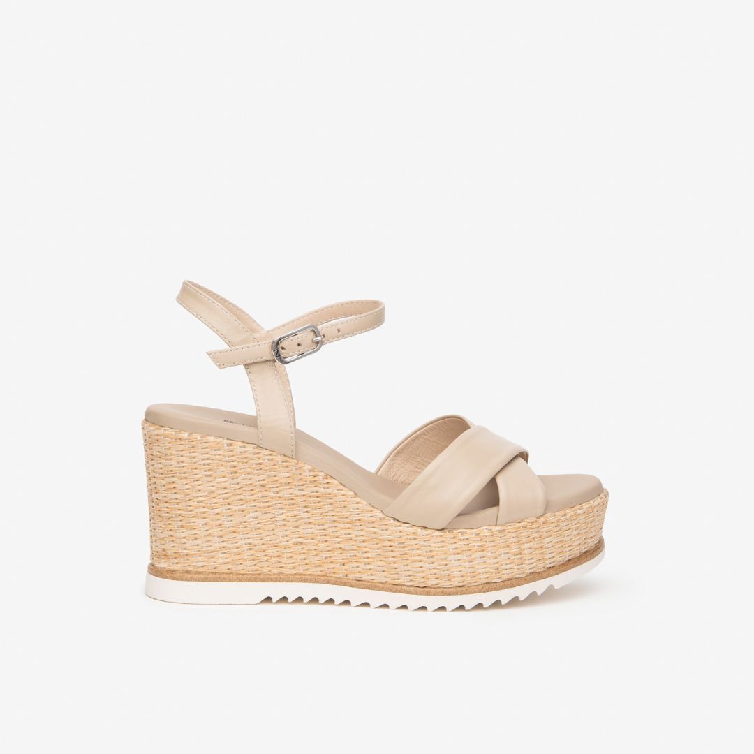 NeroGiardini Sandalo in Pelle Lino