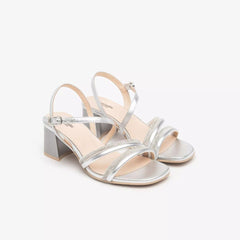 NeroGiardini Sandalo in Pelle Argento