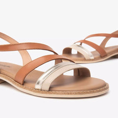 NeroGiardini Sandalo in Pelle e Materiale Tecnico Lino