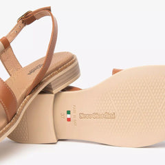 NeroGiardini Sandalo in Pelle e Materiale Tecnico Lino