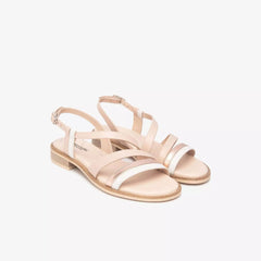 NeroGiardini Sandalo in Pelle e Materiale Tecnico Osso