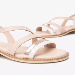 NeroGiardini Sandalo in Pelle e Materiale Tecnico Osso