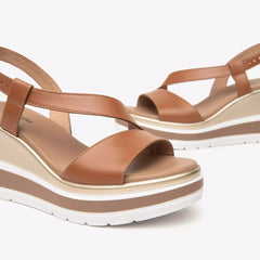 NeroGiardini Sandalo in Pelle Cognac