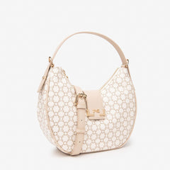 NeroGiardini Borsa Hobo in Materiale Tecnico Beige