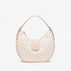 NeroGiardini Borsa Hobo in Materiale Tecnico Beige