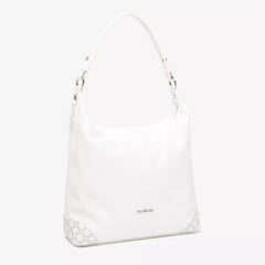 NeroGiardini Borsa Hobo in Materiale Tecnico Bianco