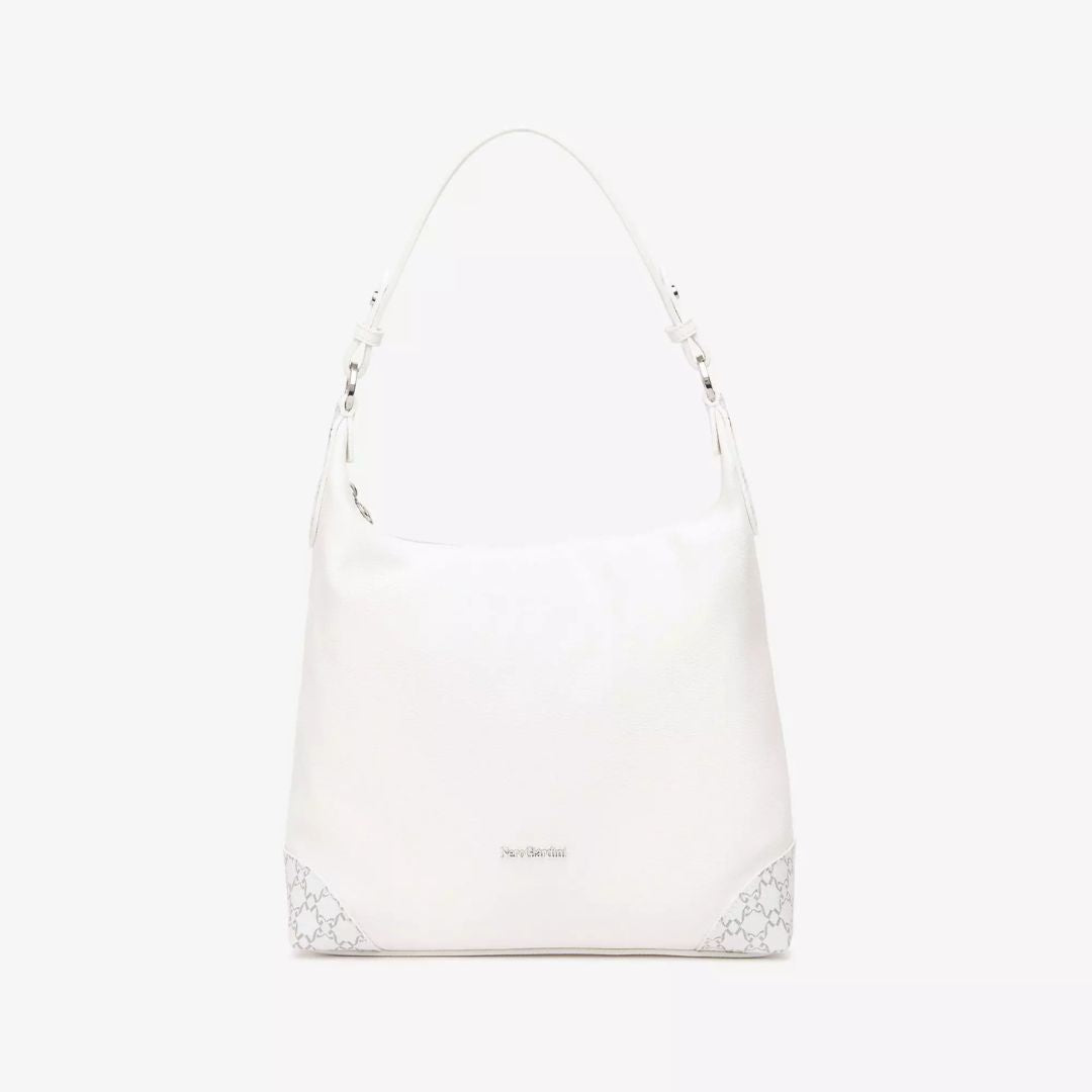 NeroGiardini Borsa Hobo in Materiale Tecnico Bianco