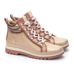 Pikolinos Stivaletto Vigo in Pelle Beige e Rosa