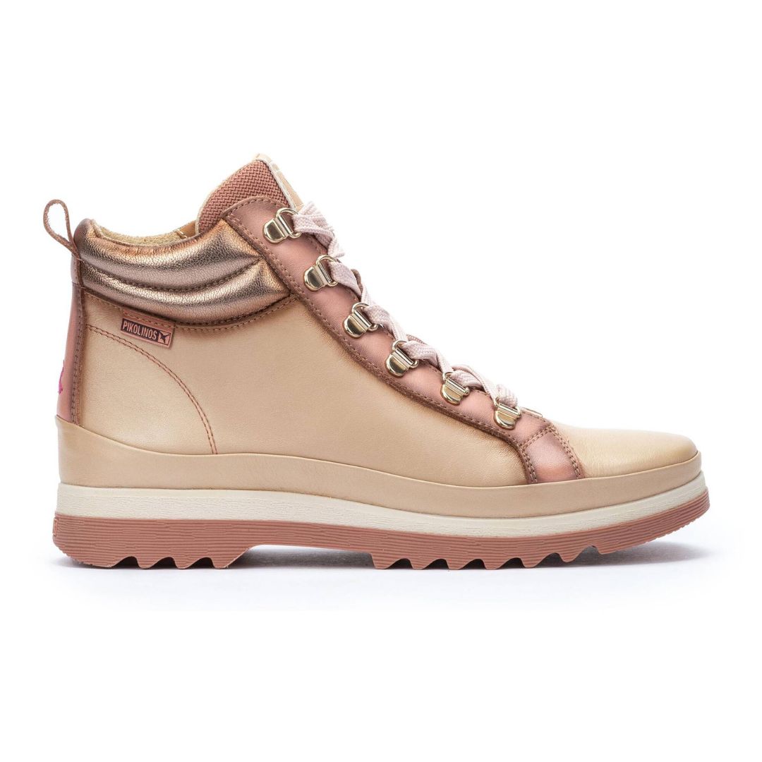 Pikolinos Stivaletto Vigo in Pelle Beige e Rosa