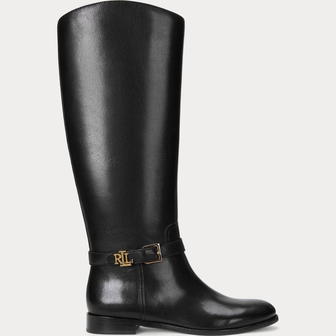 Ralph Lauren Stivale Brooke in Pelle Black