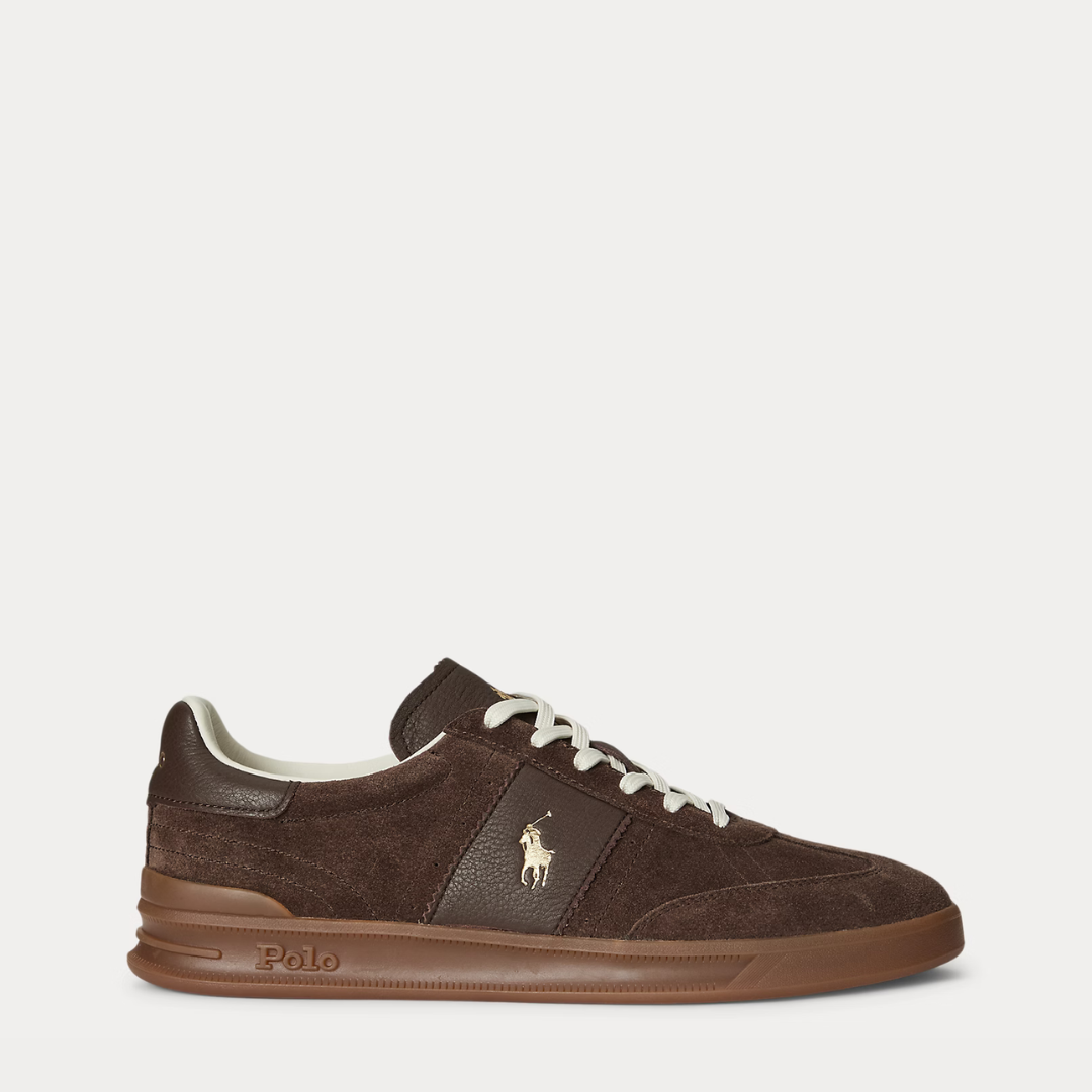 Polo Ralph Lauren Heritage Aera 809973707001 Sneakers in Camoscio Uomo Chocolat