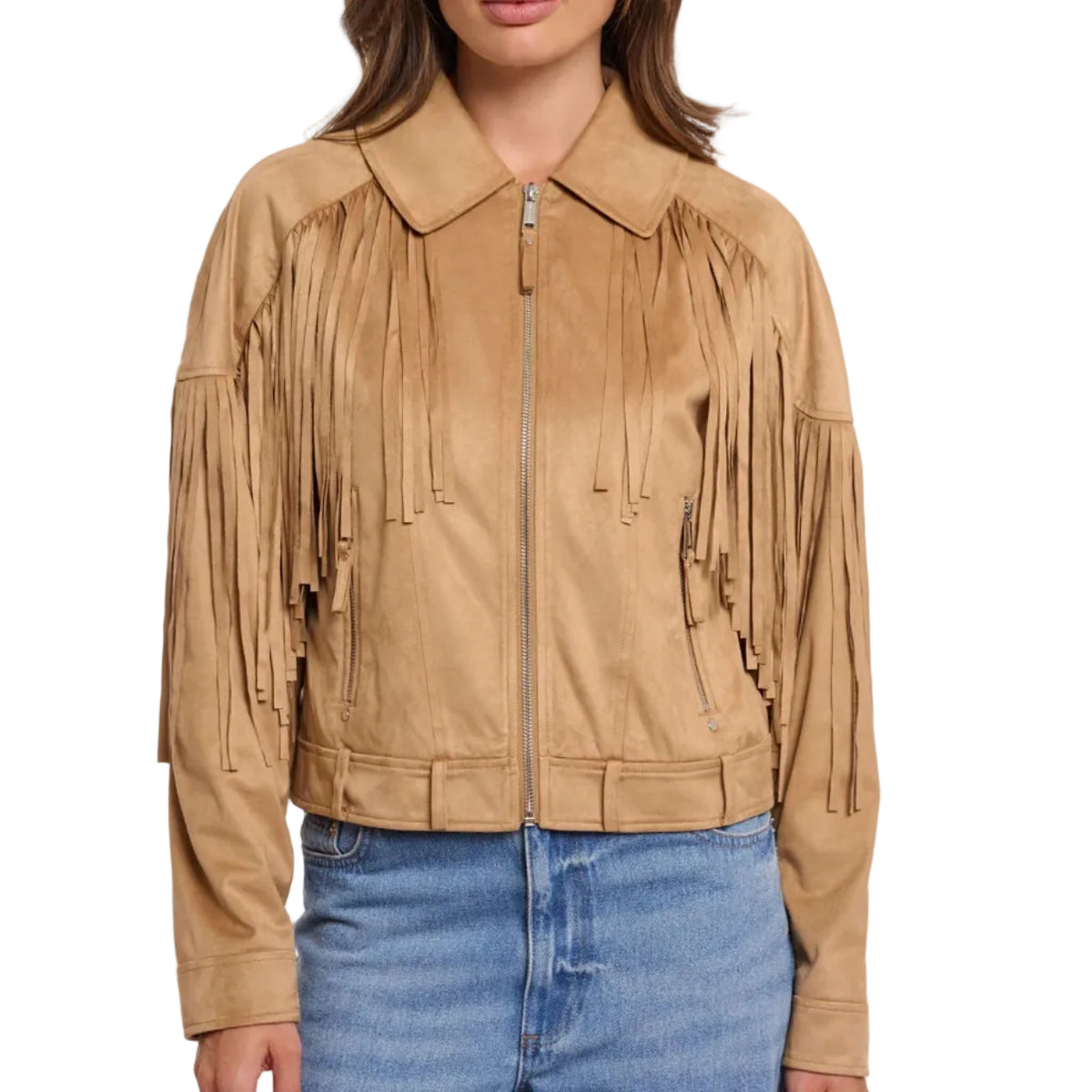 Rino & Pelle Giacca Frange Camel